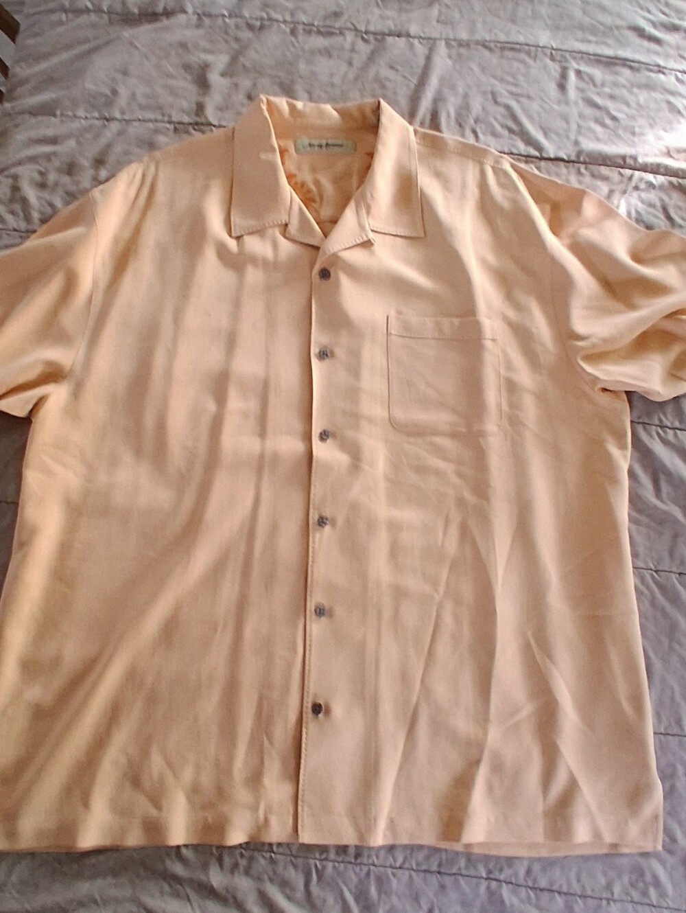 Tommy Bahama Men's Mustard Short-Sleeve Camp Shirt - Casual Button-Up